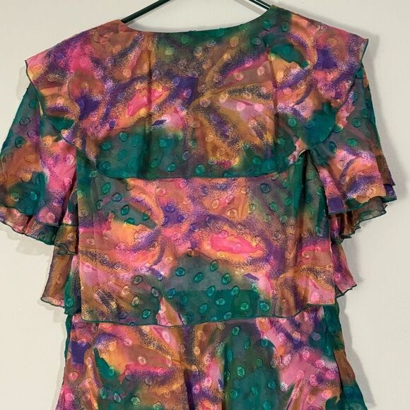 Ann Hobbs for Cattiva Vintage Tiered Ruffle Rosette Fairy Dress 12 - Picture 7 of 9